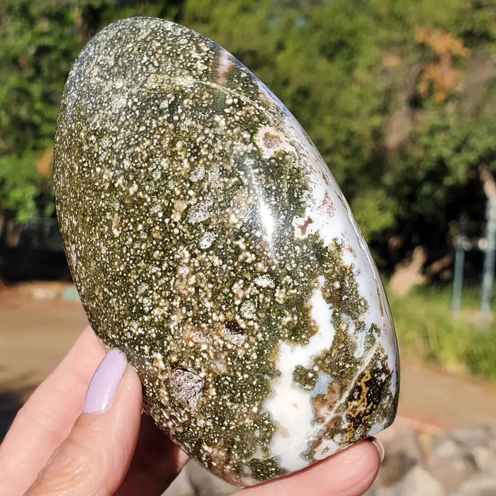Ocean Jasper Pink Rounded Standing Druzy Freeform Crystal 600 Grams